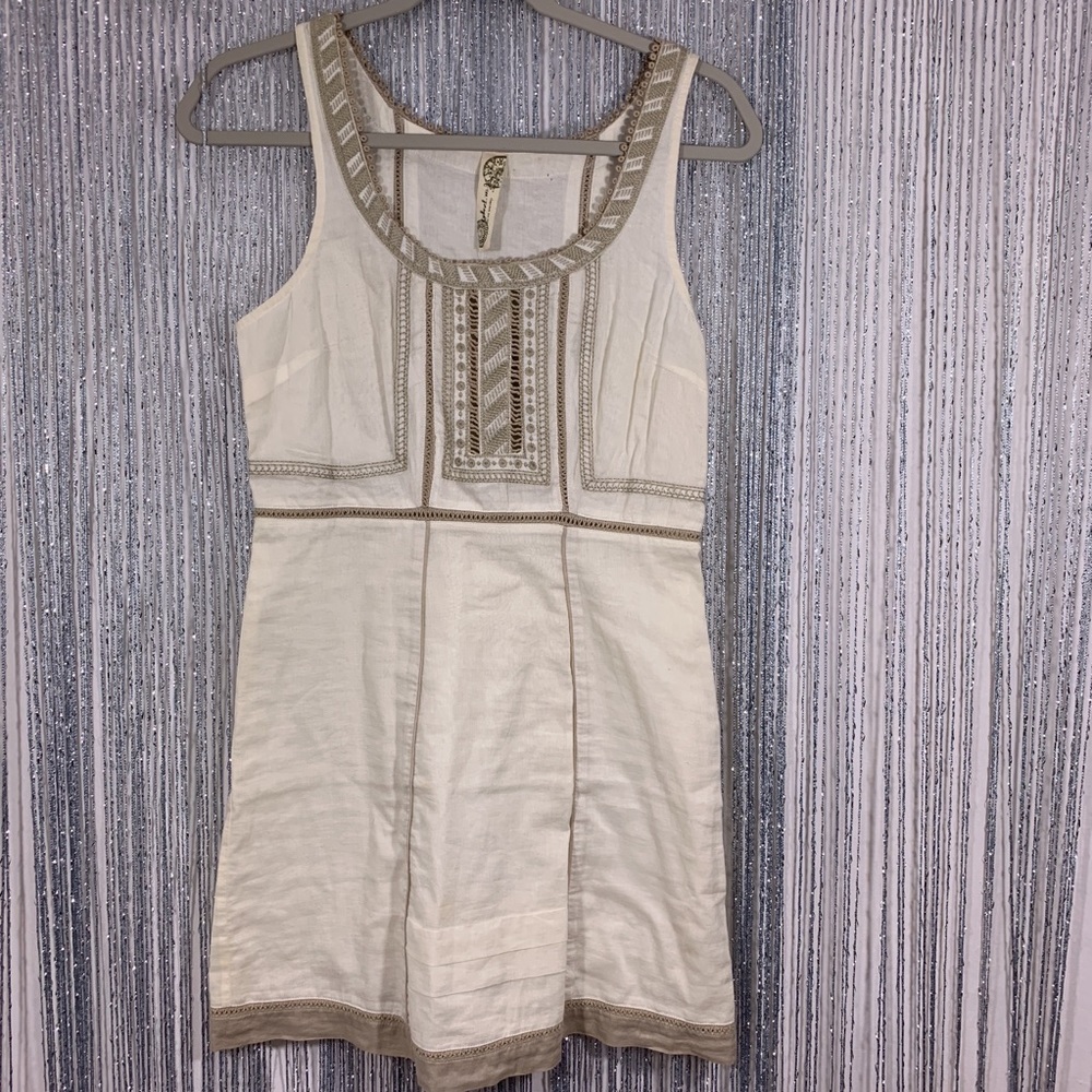 Free People ivory shift dress boho size 2